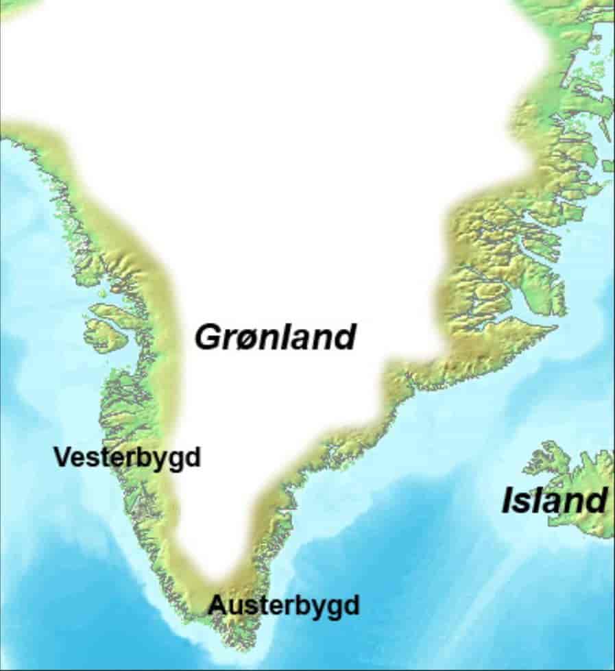 Kart over norrøne bygder