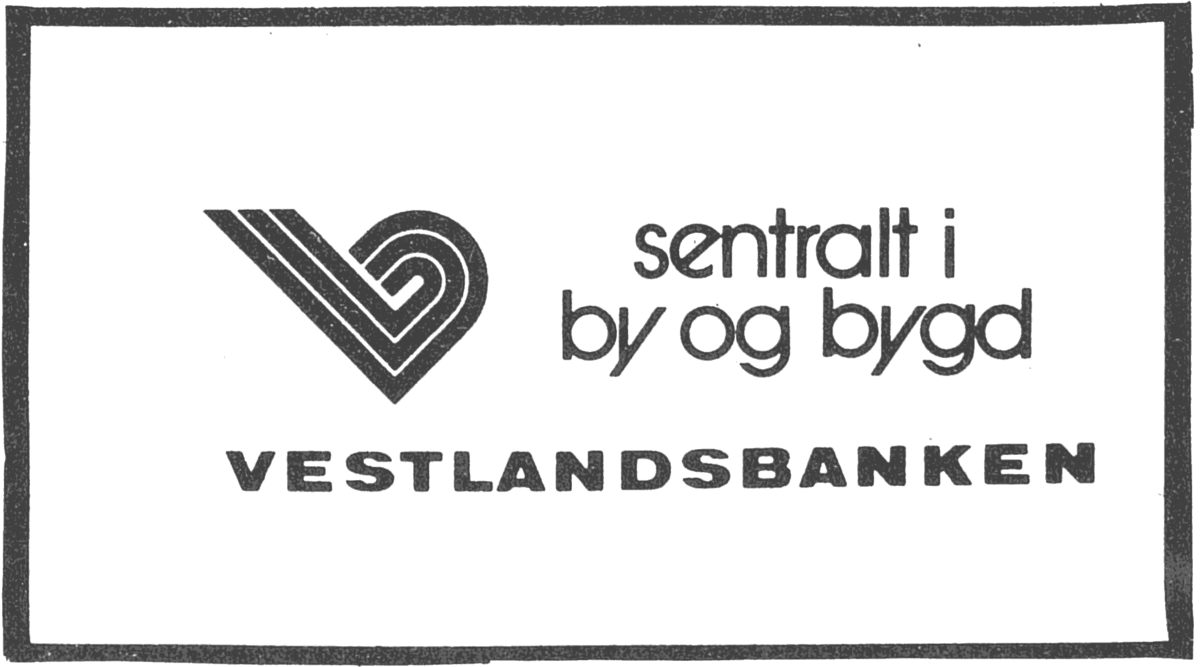 Støttelysing med logo, 1977