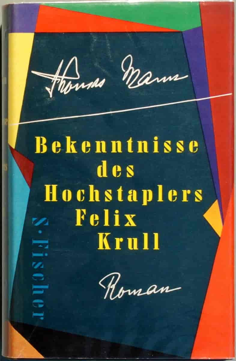 Omslaget på førsteutgaven av "Bekenntnisse des Hochstaplers Felix Krull" (1954)