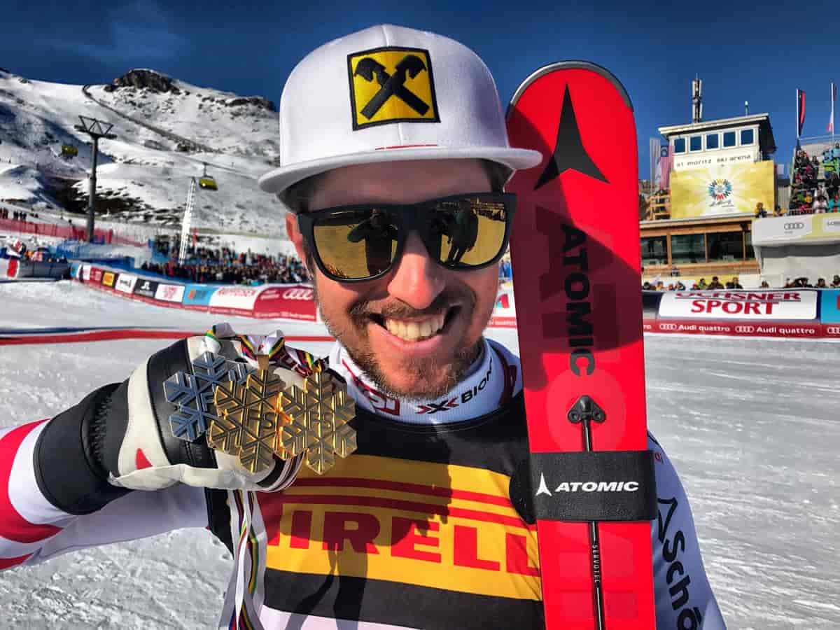 Marcel Hirscher, verdensmesterskap i St. Moritz 2017.