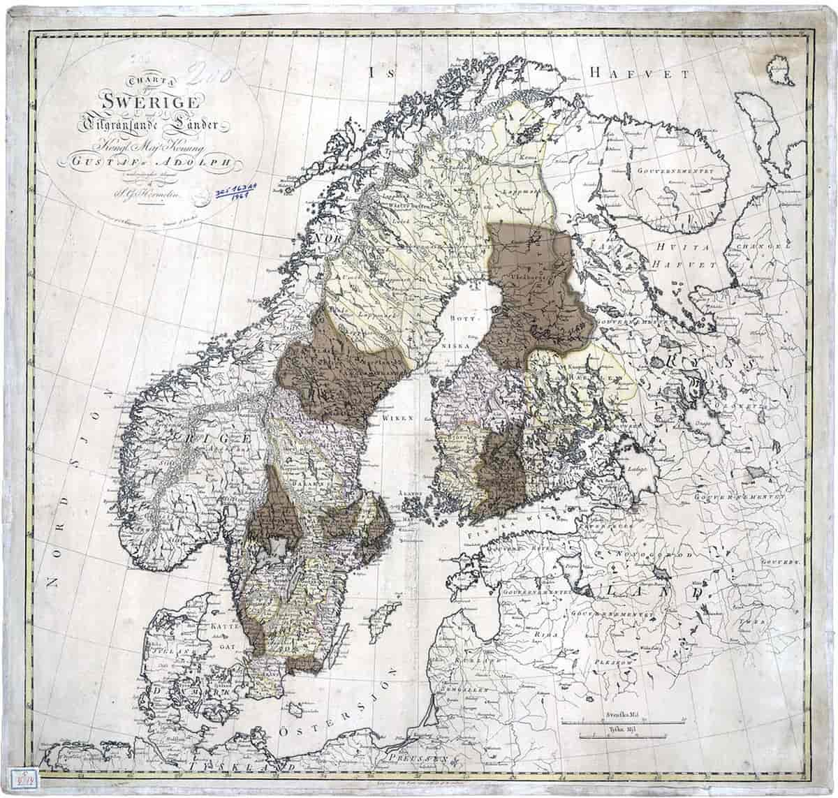 Kart over Sverige, 1797