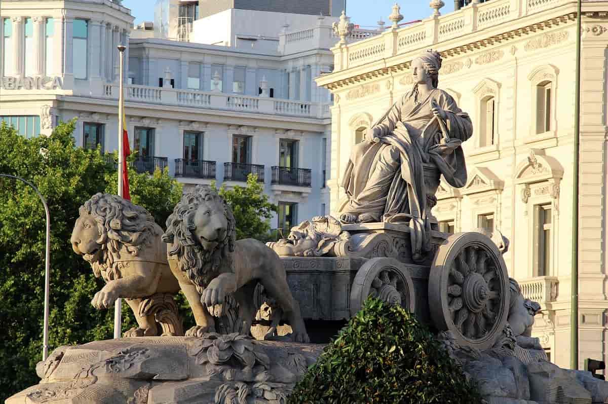 Kybele-fontenen (Fuente Cibeles) i Madrid.