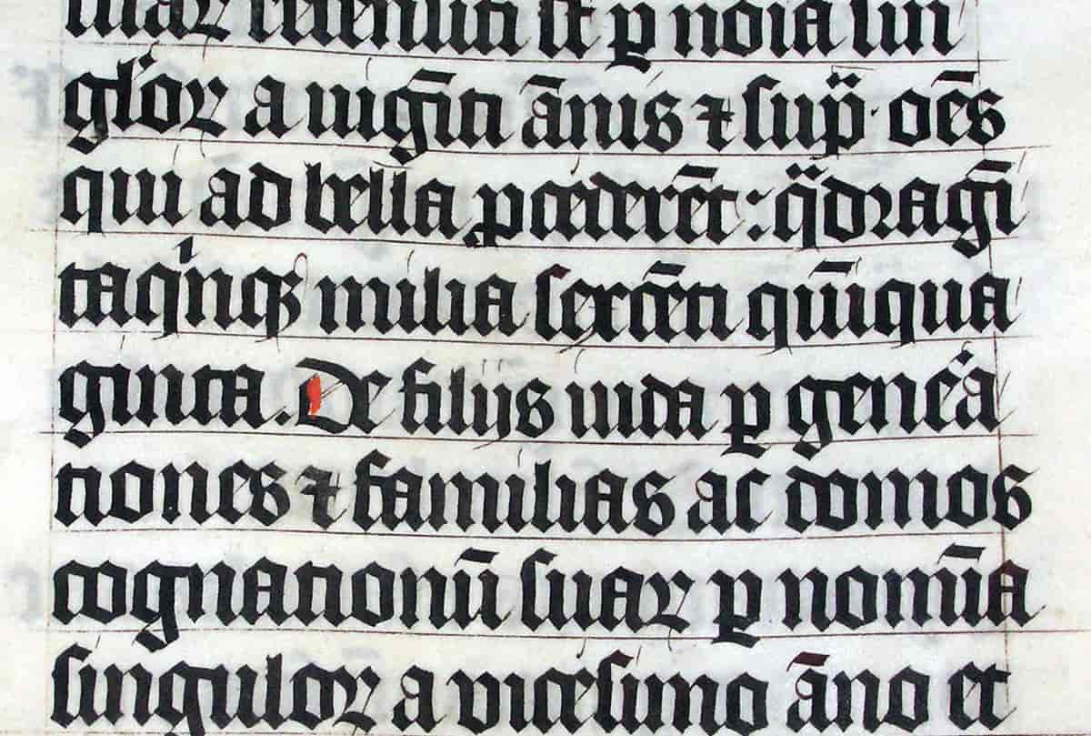 Abbreviatur i Biblia Vulgata fra 1407