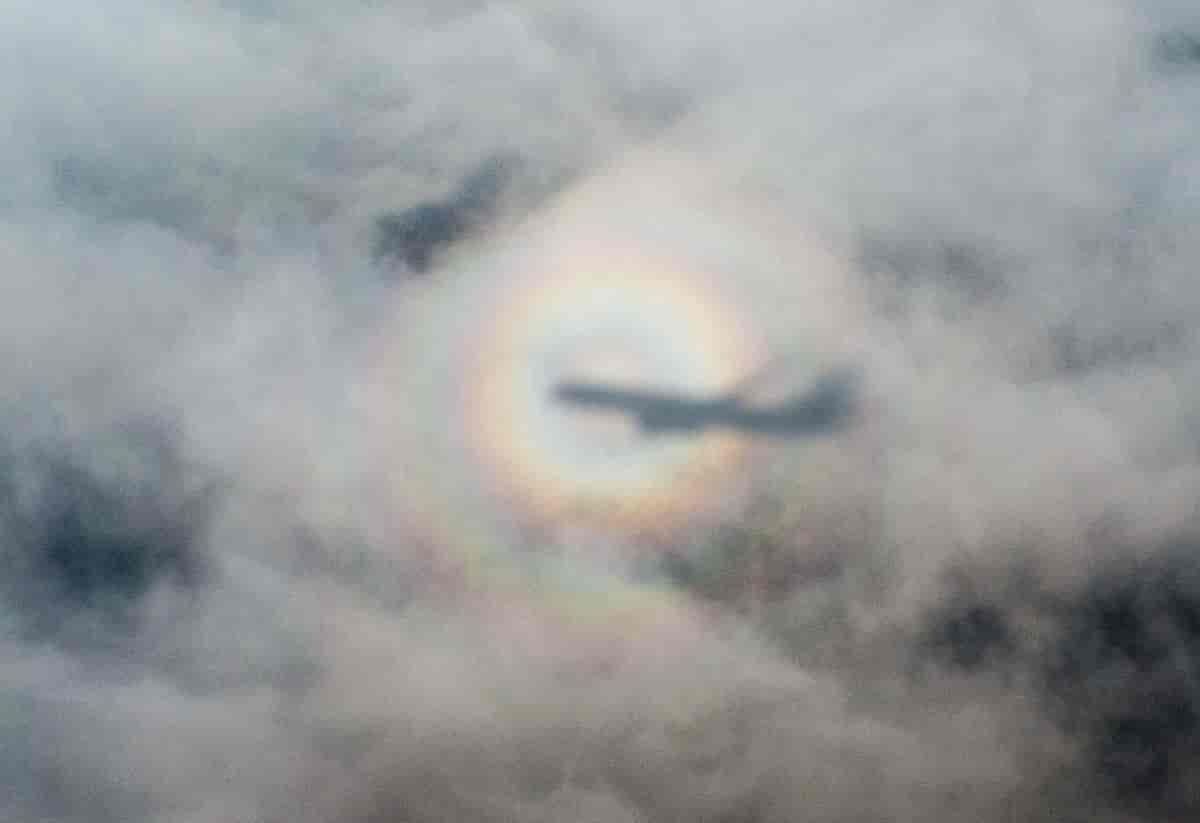 brockenspøkelse sett fra ett fly