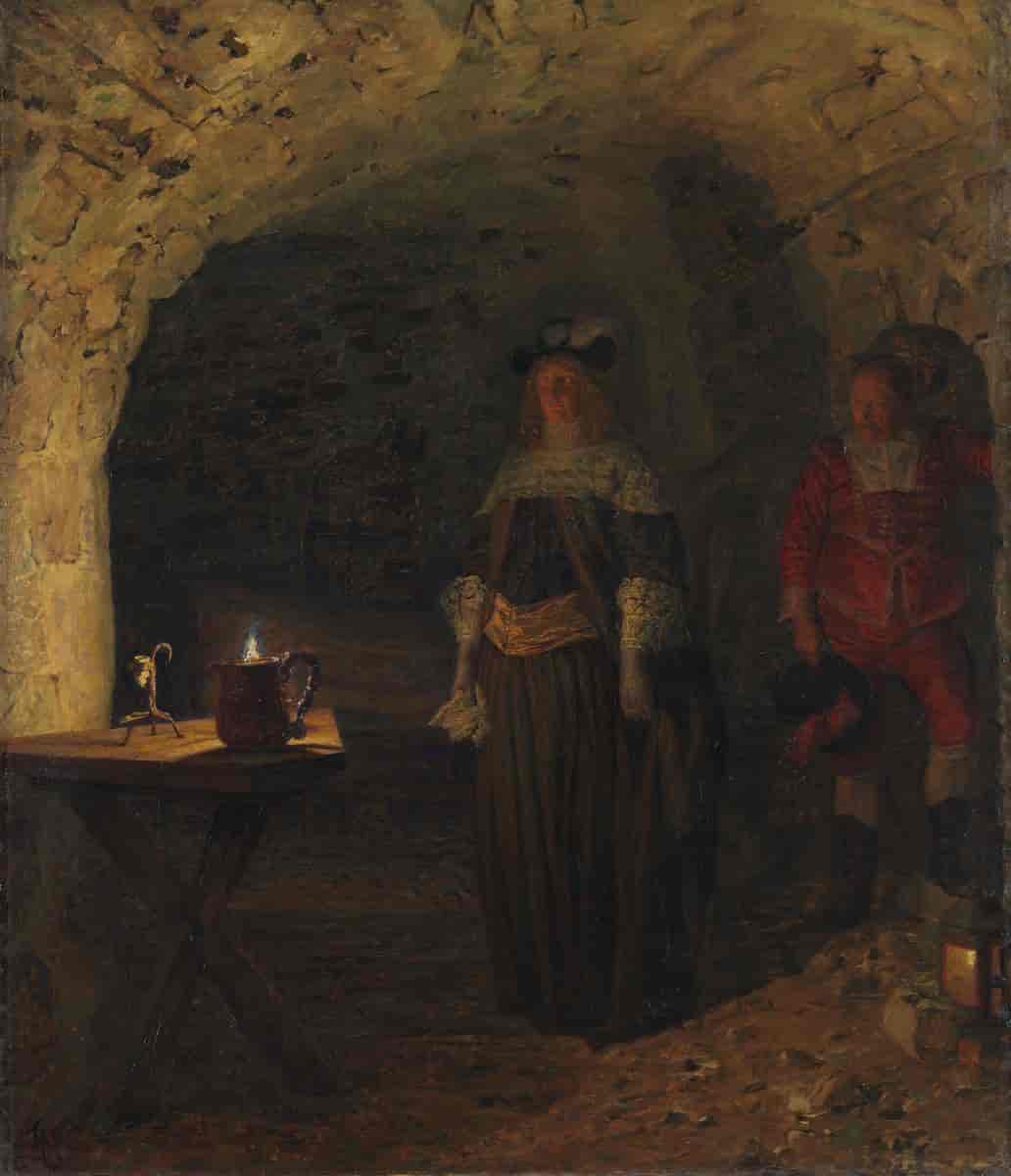 Leonora Christina føres av kaptein Ahlefeldt inn i Blåtårn
