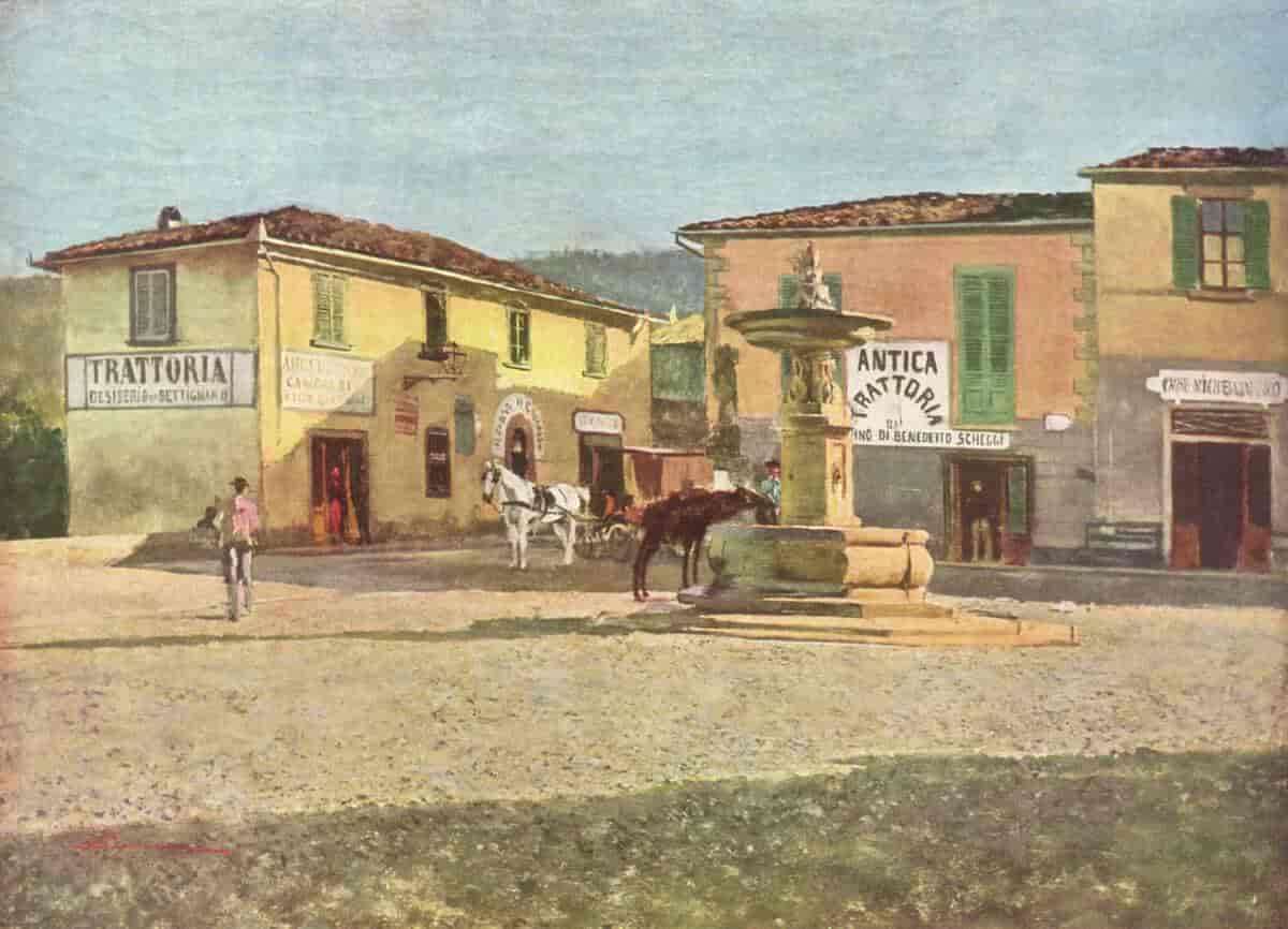 Utsikt mot «Piazzetta» i Settignano