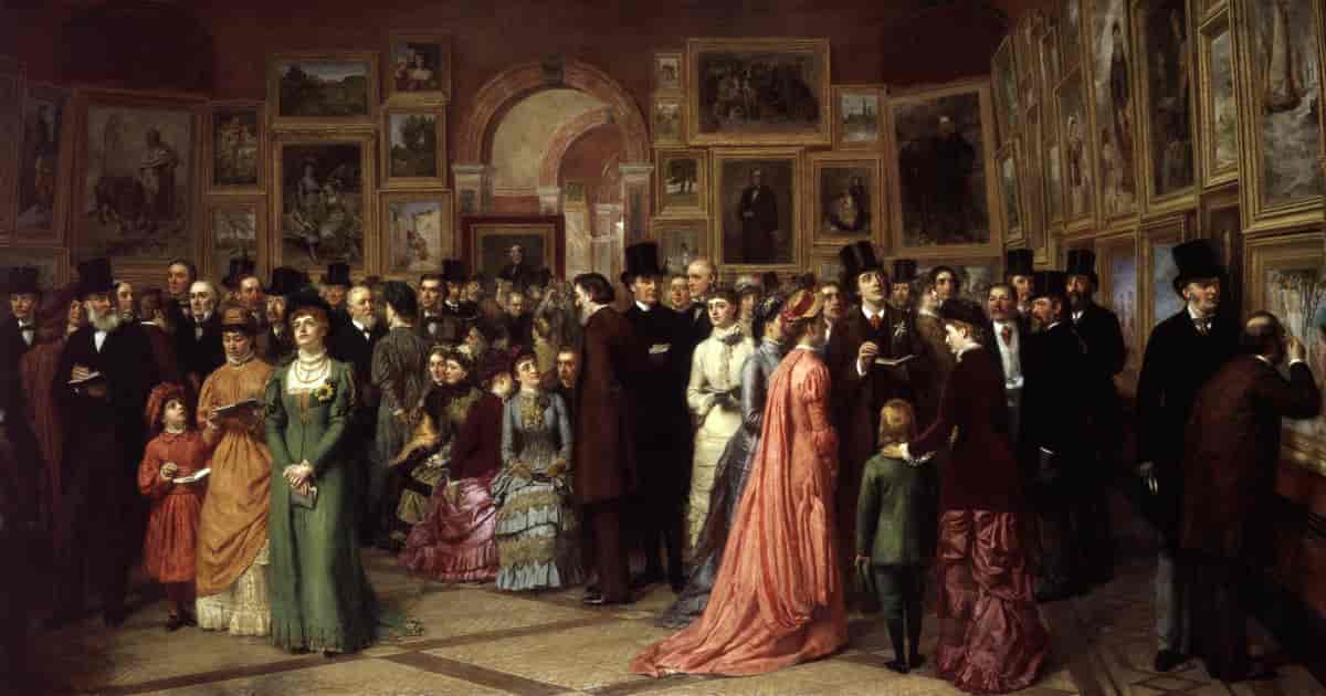 Privatvisning på Royal Academy, 1881