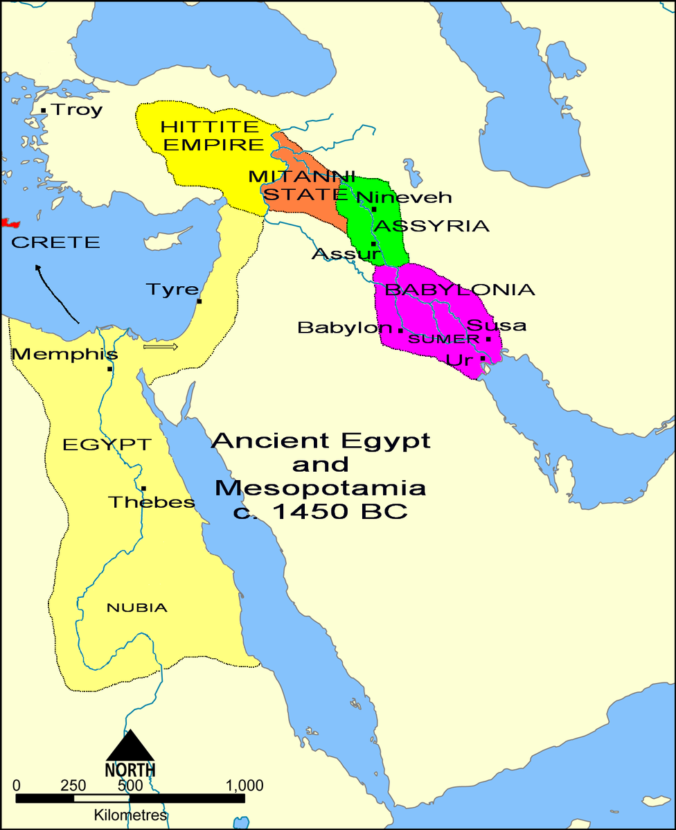 Det gamle Egypt og Mesopotamia (1400-tellet fvt.)