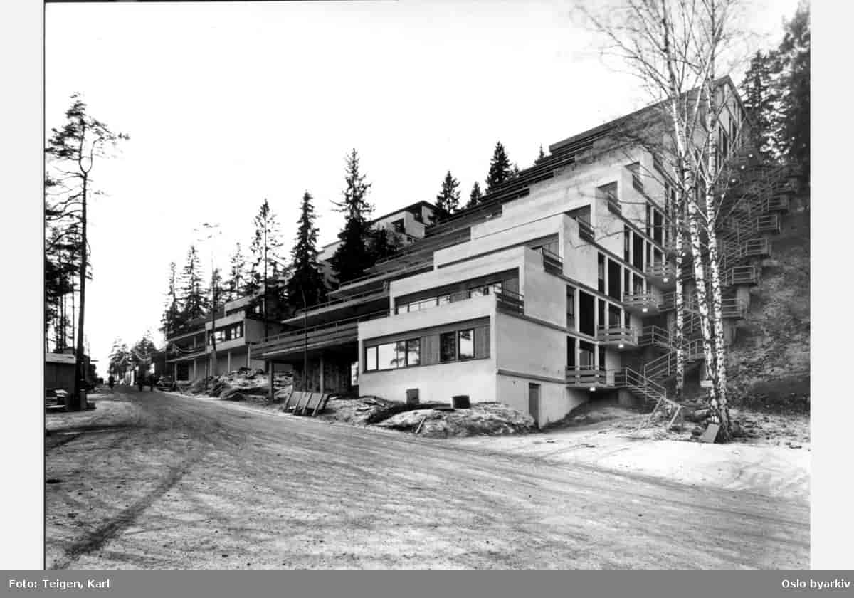 Terrassehus på øvre Ullern, Oslo 1964