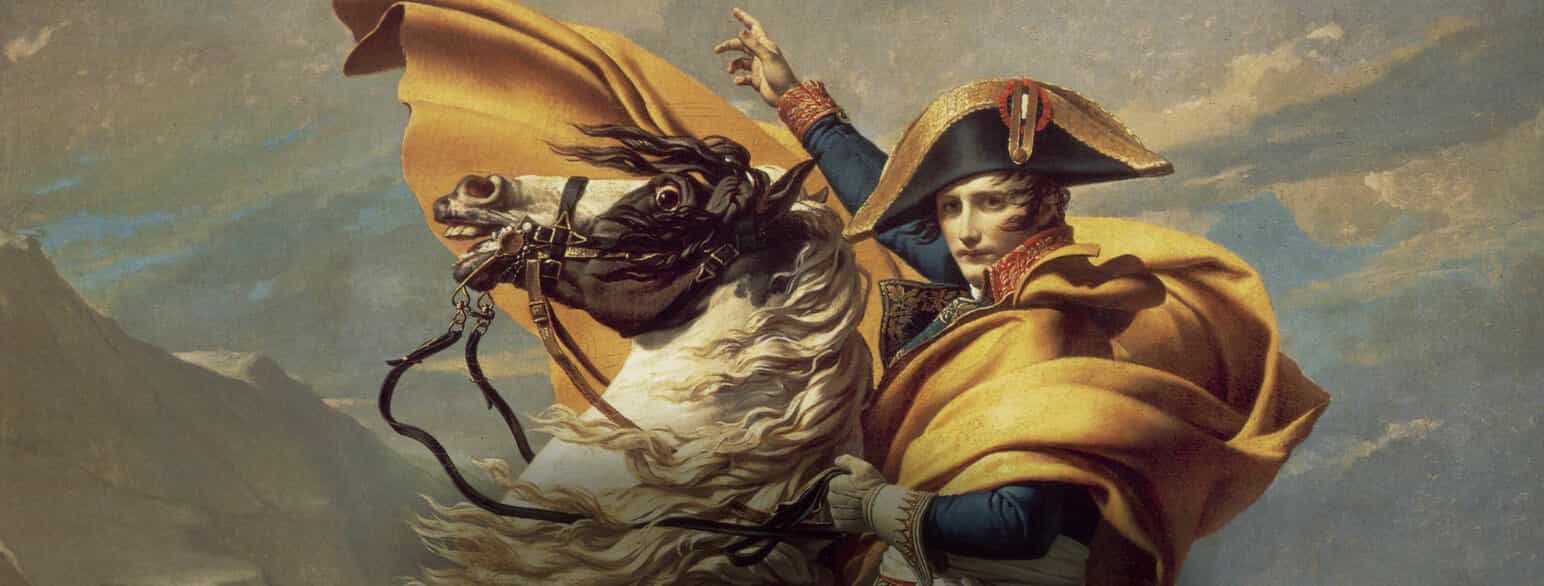 Utsnitt av maleriet Napoleon krysser alpene