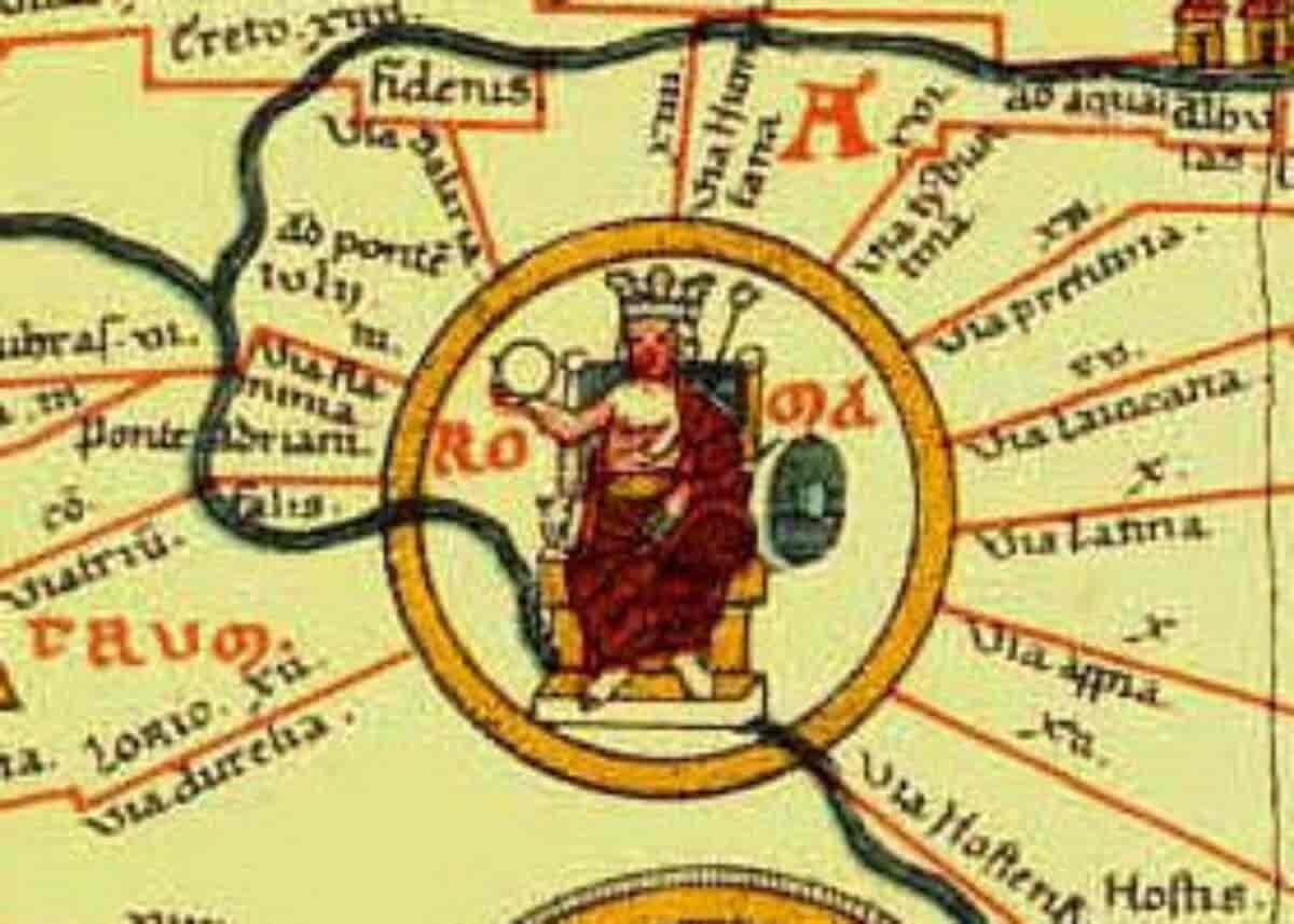 Utsnitt av kartet rundt Roma