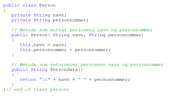 Klasse i Java