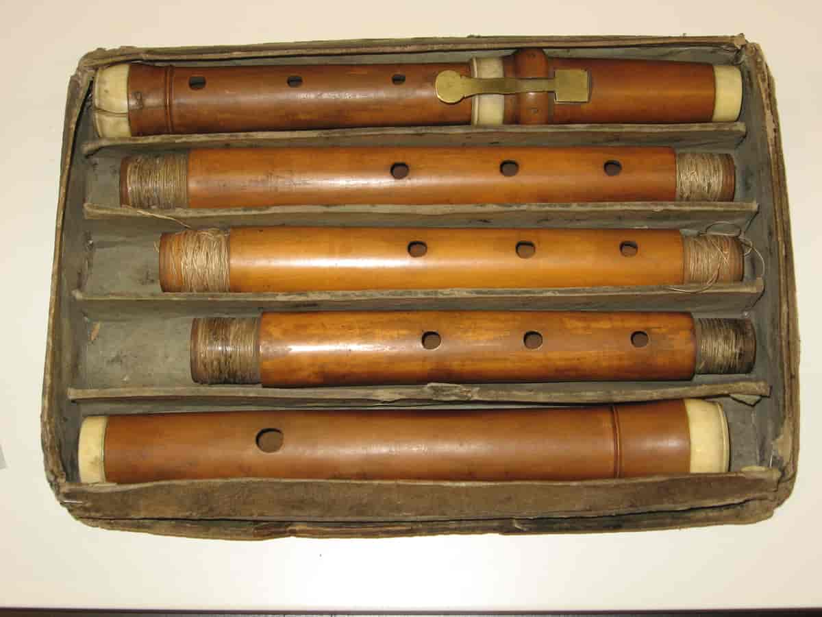 Fløyte fra 1700-tallet i Norges musikkhøgskoles instrumentsamling.