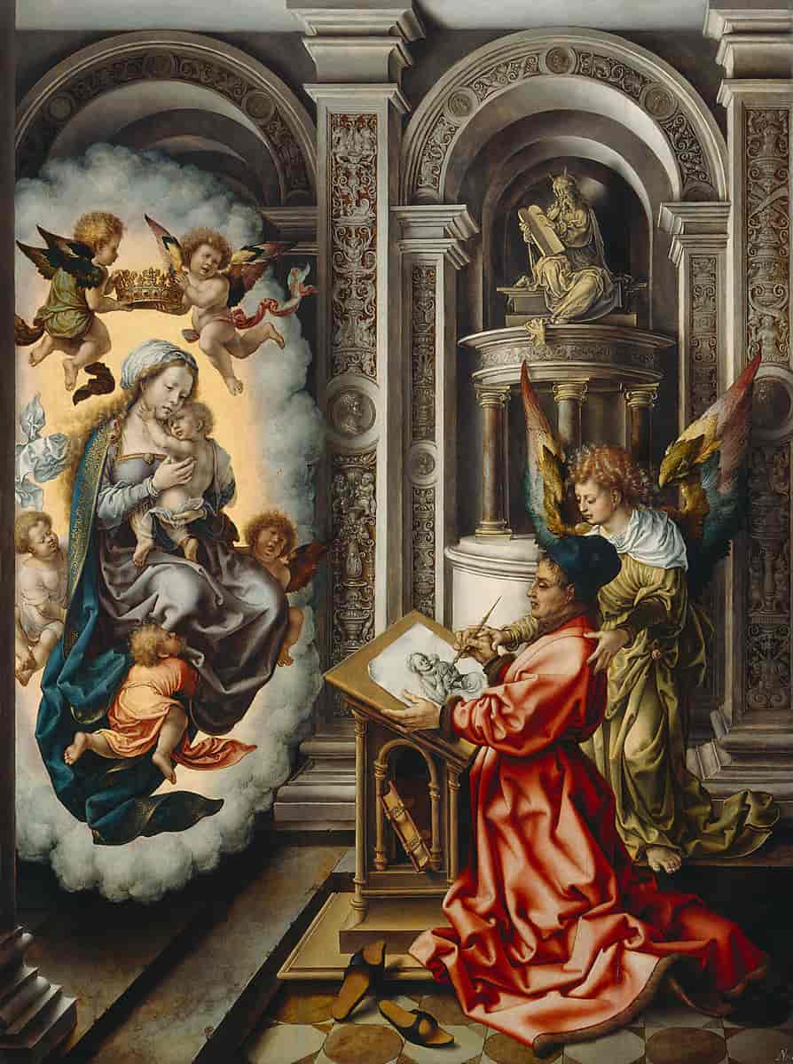 Evangelisten Lukas maler jomfru Maria