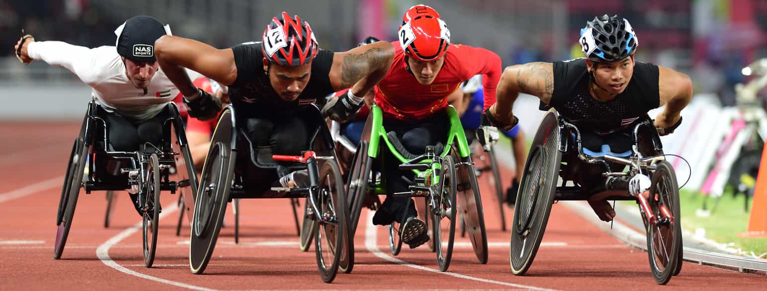 500 meter rullestolløp under Asian Para Games 2018