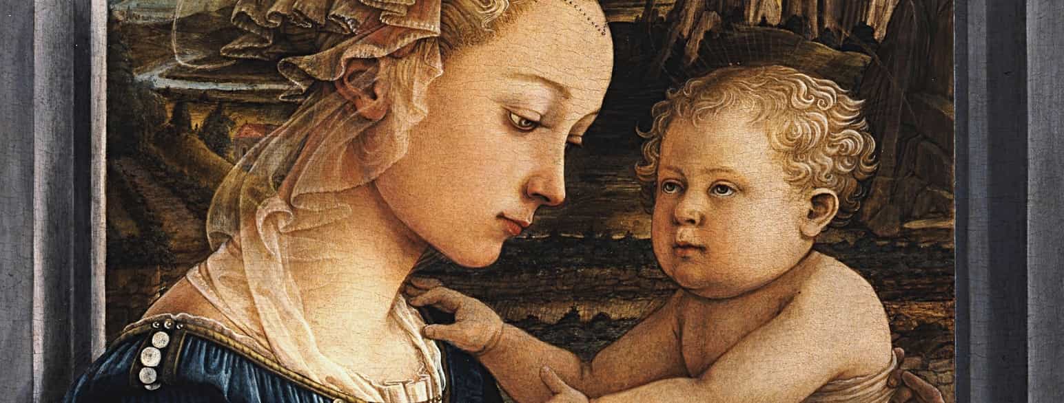Madonna med barn og to engler (detalj)