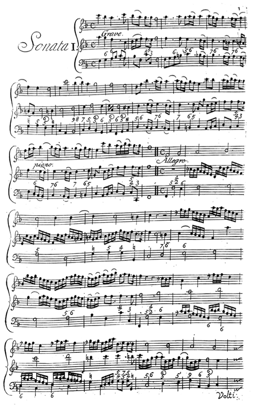 Triosonate nr. 1 i F-dur frå Corelli sitt Op. 1.