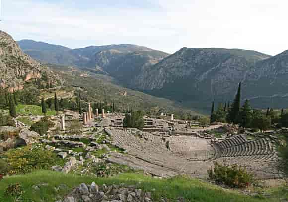 Ruiner etter Apollo-tempelet i Delfi
