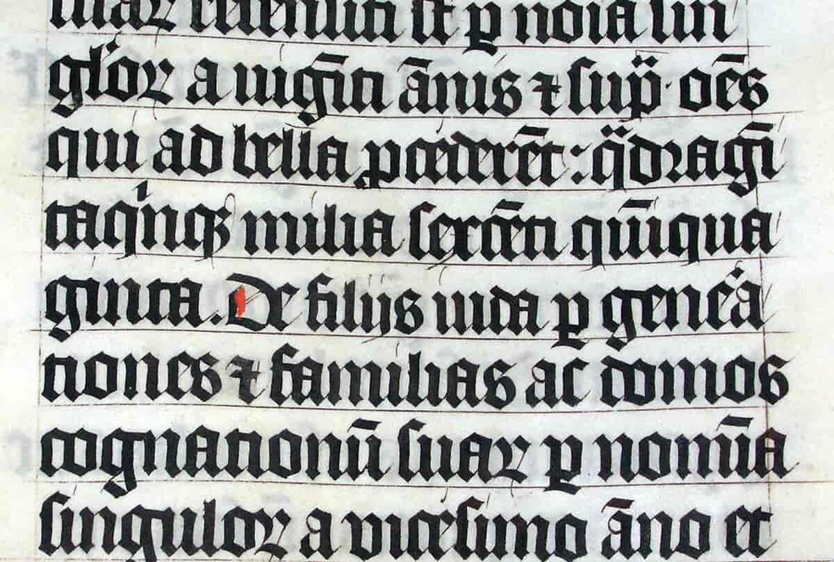 Gotisk tekstur i Malmesbury-bibelen
