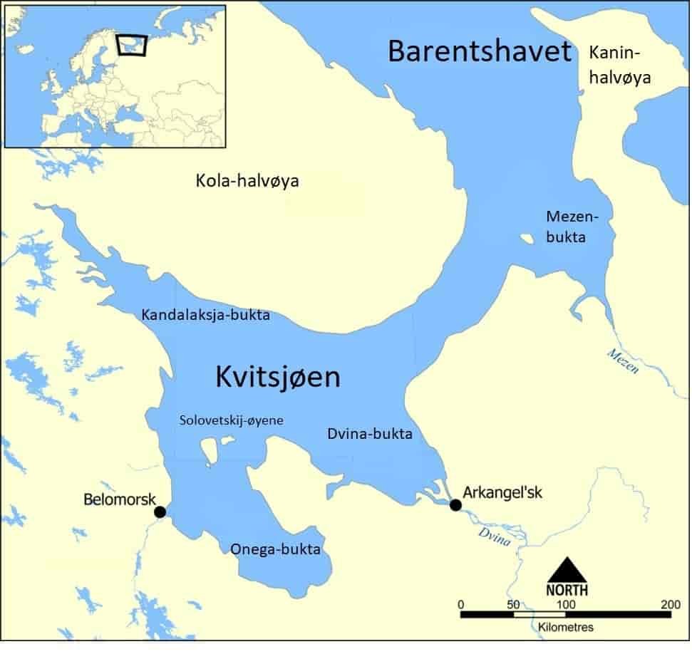 Kart over Kvitsjøen