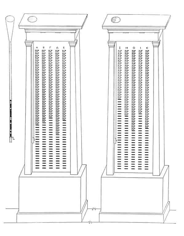Rekonstruksjon av loddtrekningsmaskin (kleroterion)