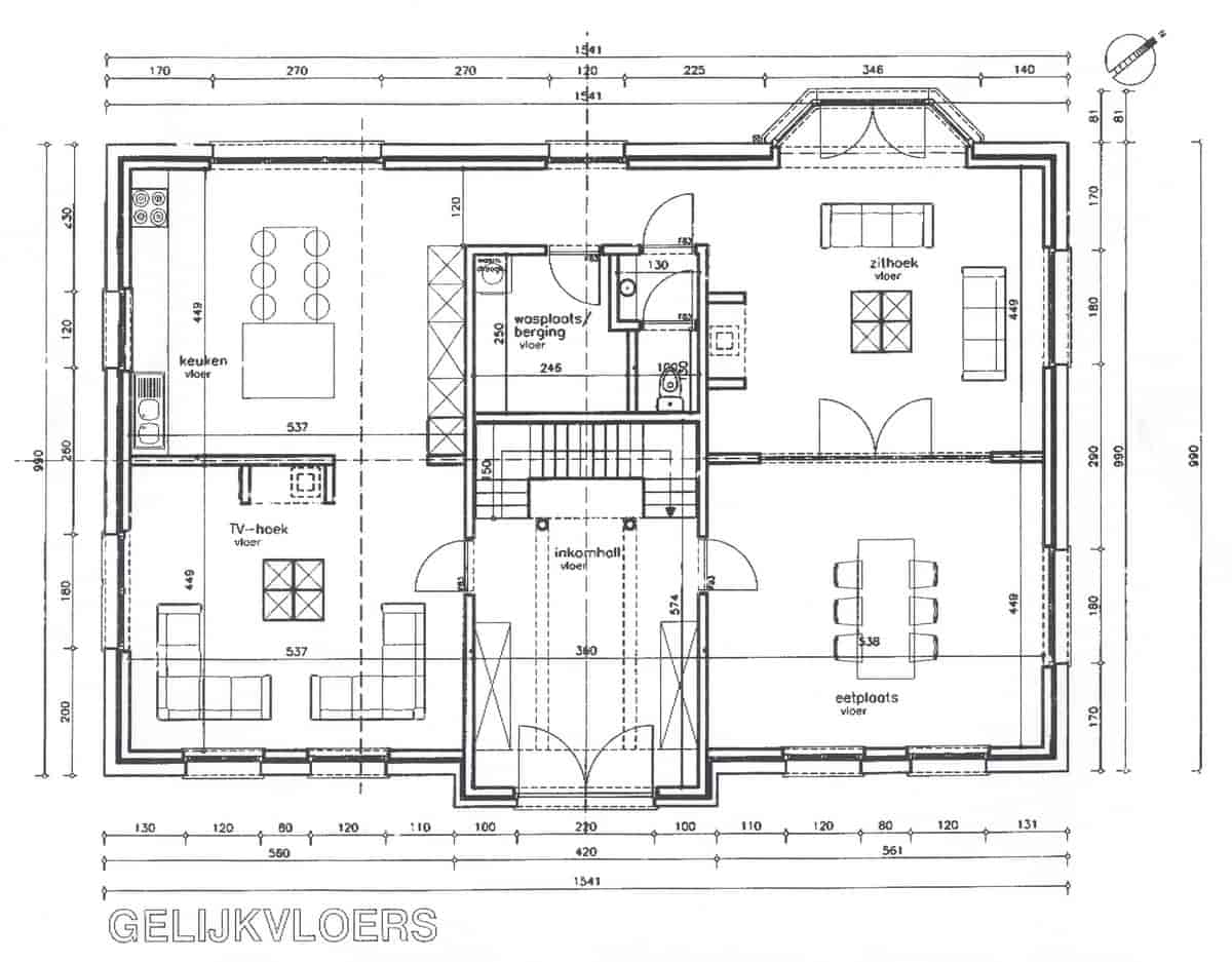 Typisk tegning av etasjeplan i boligbygg