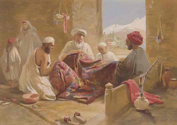 Shawl makers in Kashmir, 1867