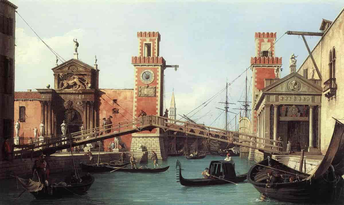 Utsikt mot inngangen til det venetianske arsenal