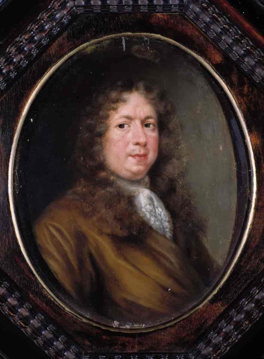 Portrett av Friedrich (Fredrik) Grüner iført brungul kasakk