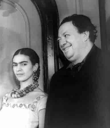 Frida Kahlo med ektemannen Diego Rivera