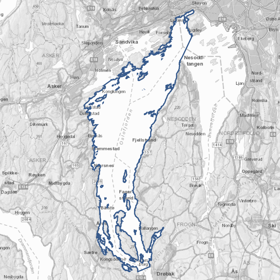 Kart over Vestfjorden