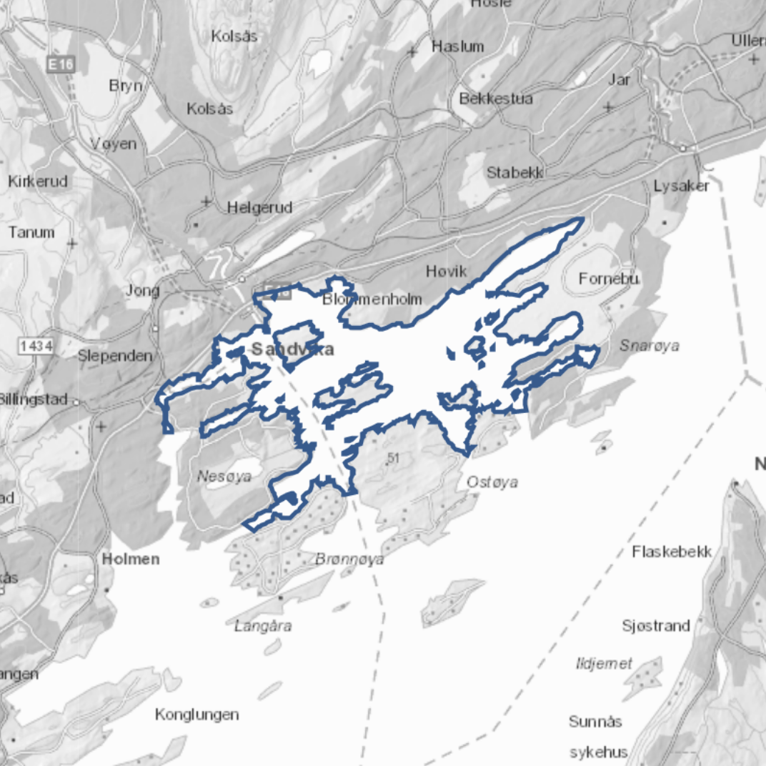 Kart over Bærumsbassenget