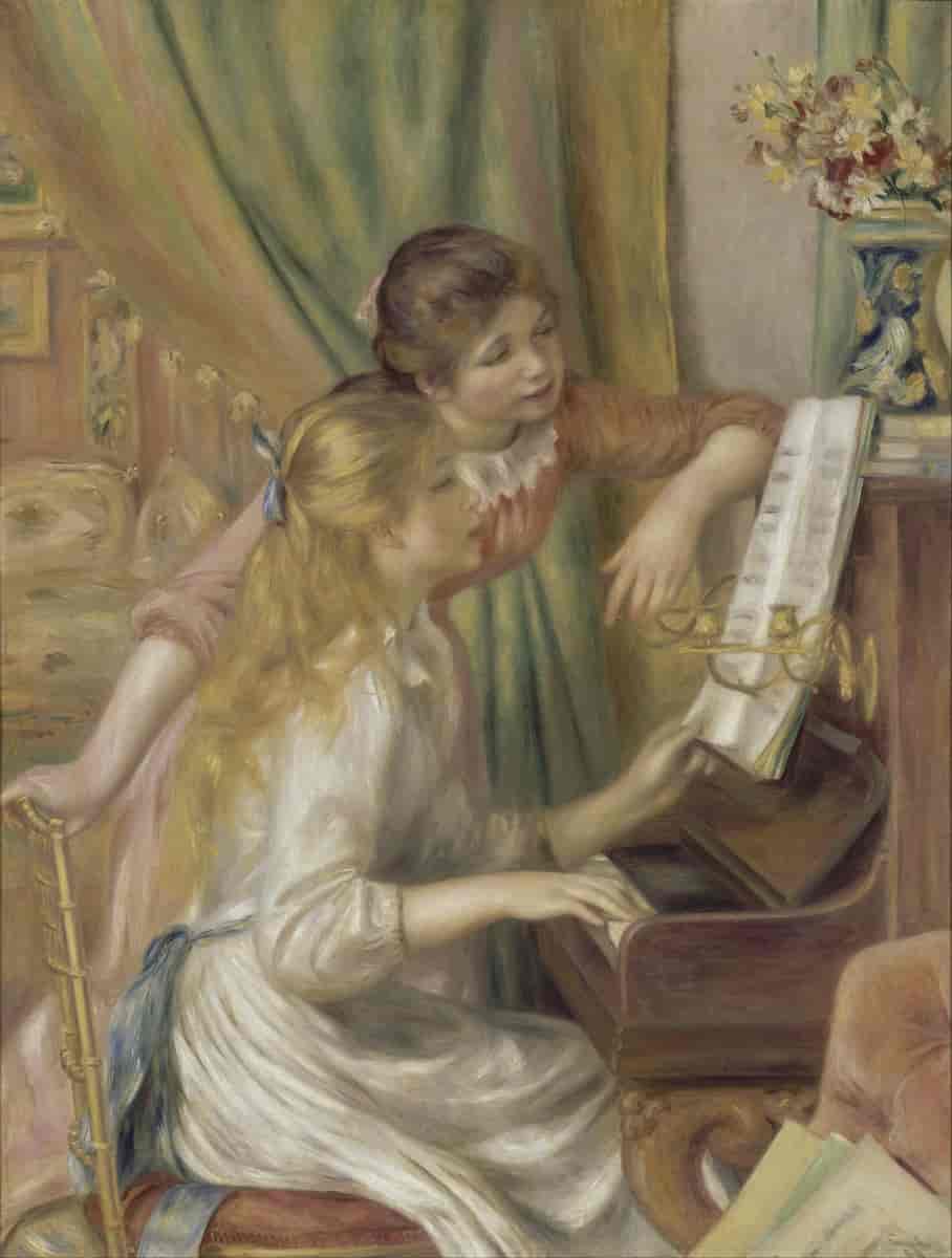 Jenter ved pianoet, 1892.