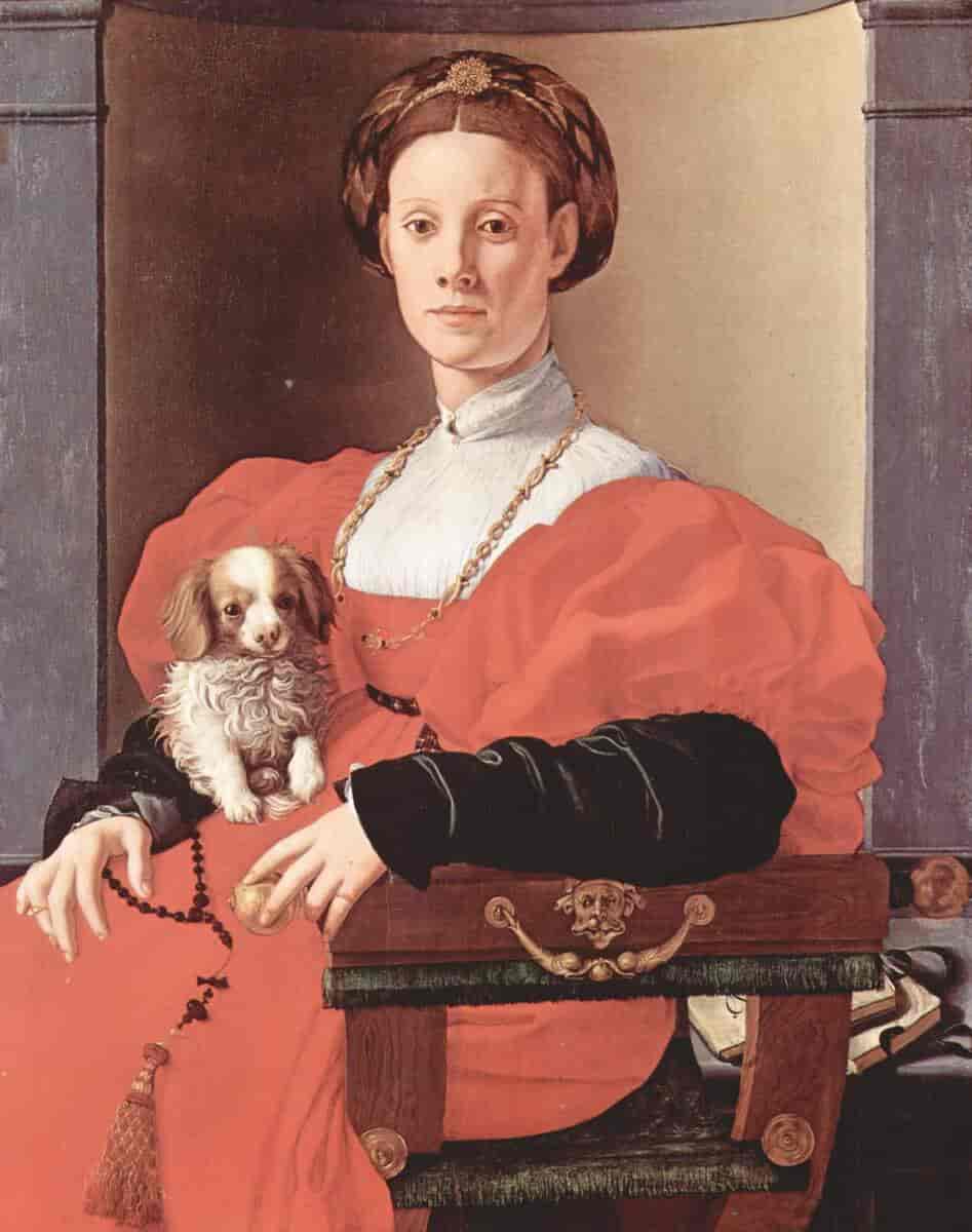 Portrett av kvinne i rødt