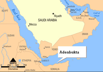 Kart av Adenbukta