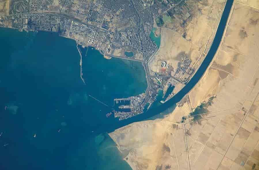 Munningen av Suezkanalen i Raudehavet