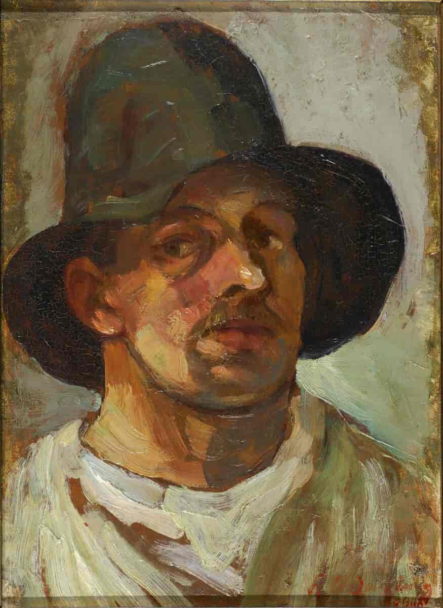 Selvportrett med hatt, 1906