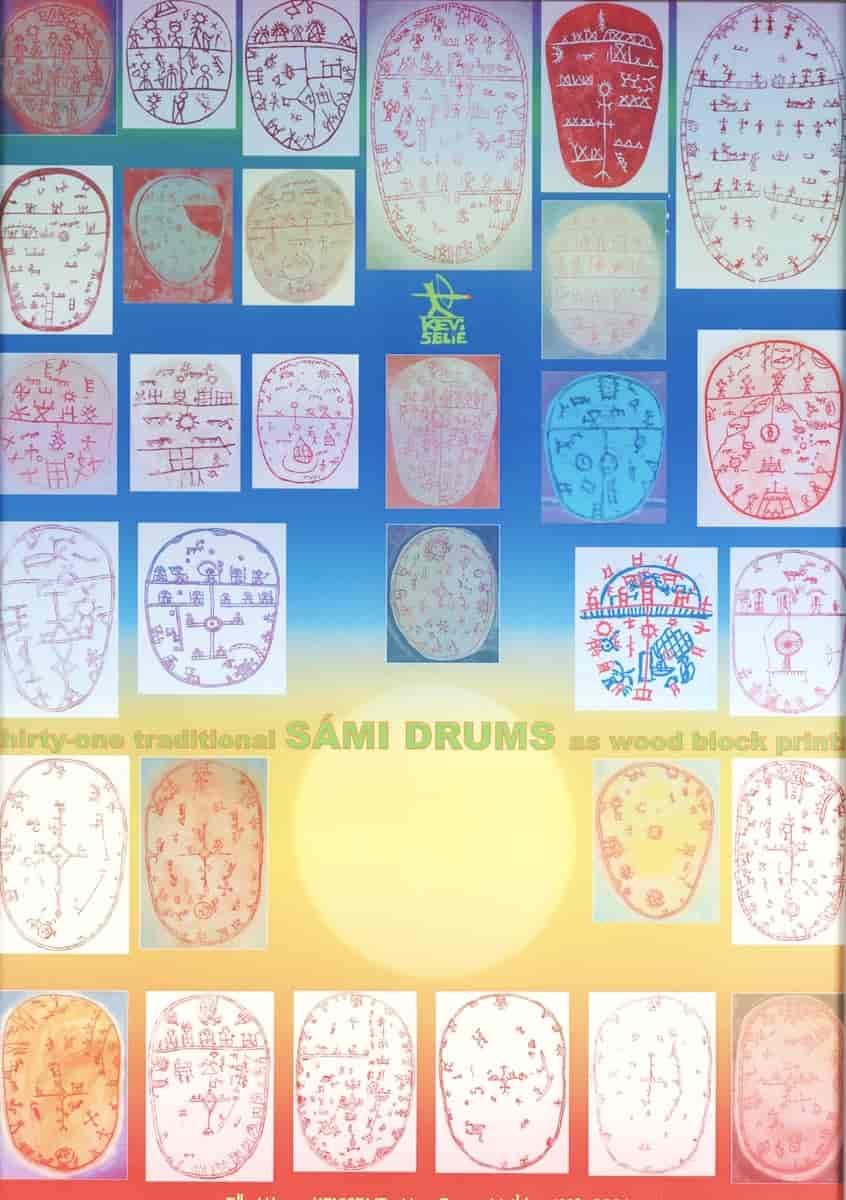 Plakat, oversikt over 21 trommer