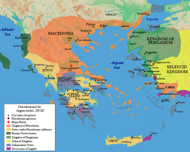 Det akaiske forbundet og den hellenistiske verden, ca. 200 fvt.