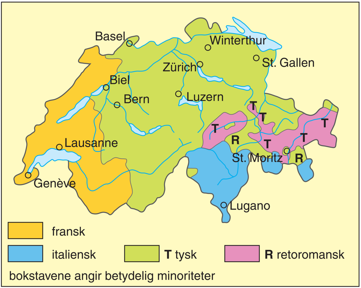 Sveits, språkkart