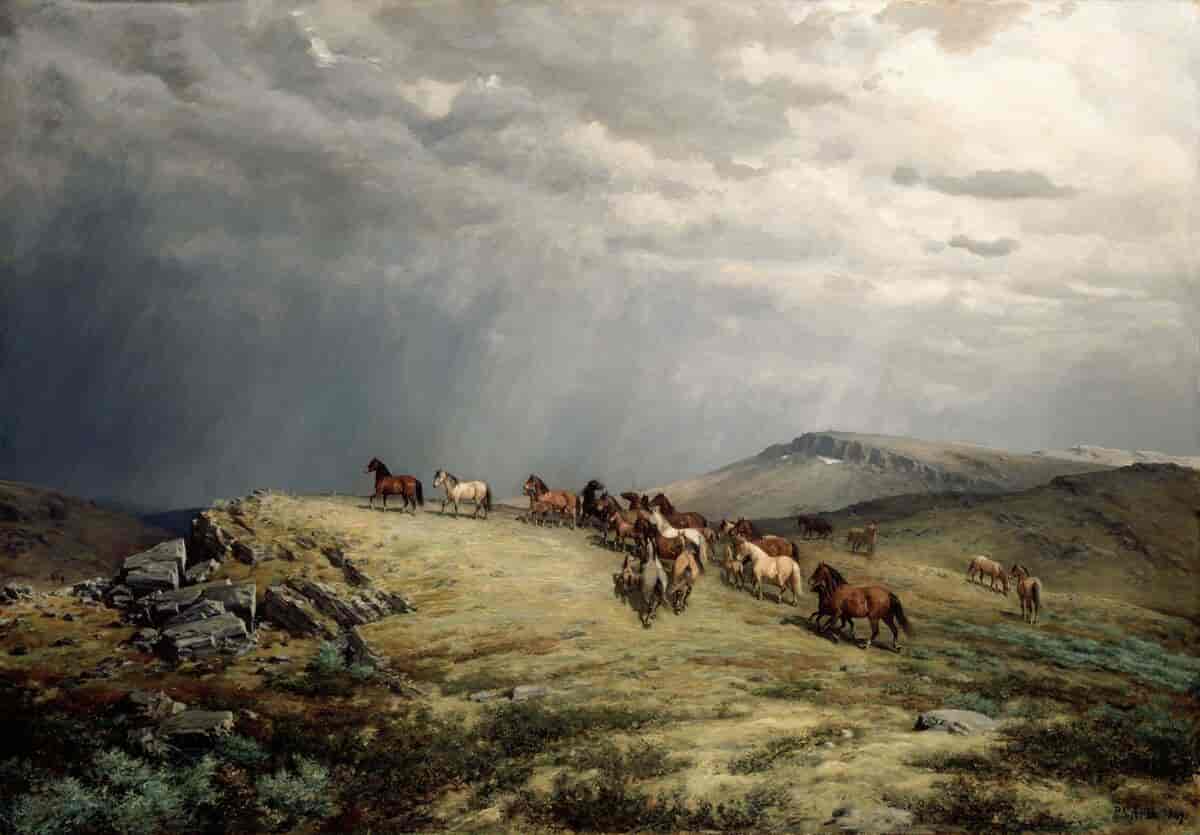 Hester på fjellet, 1889
