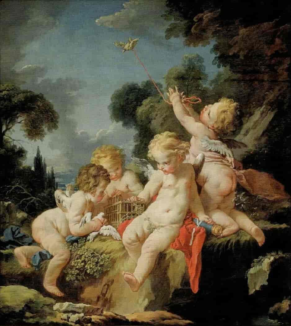 Putti med fugler, 1730–1733
