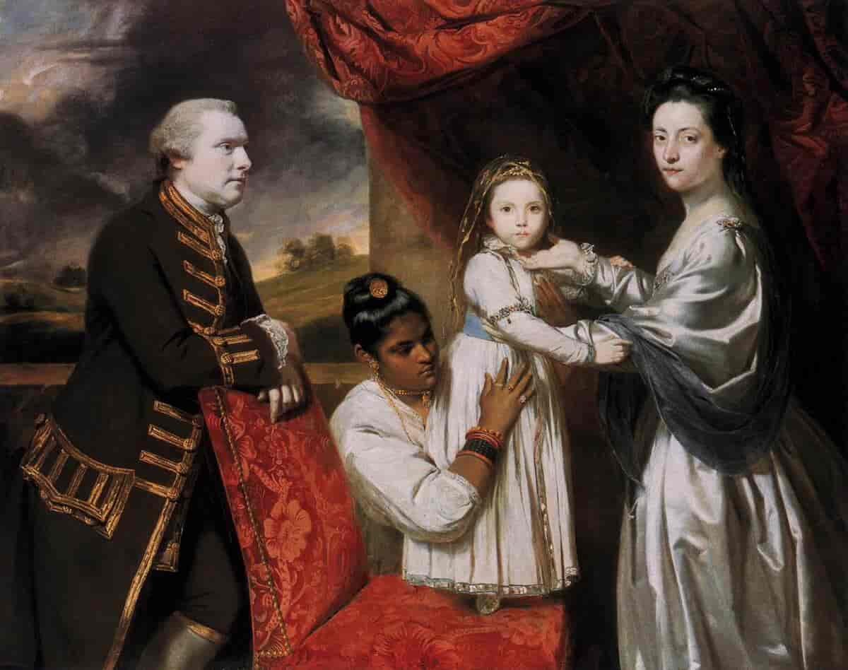 George Clive og familie med indisk hushjelp, 1765