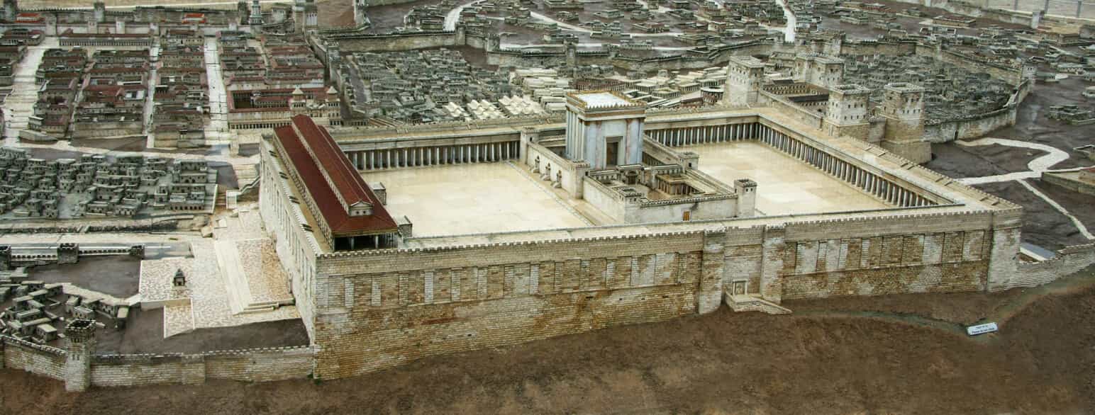 Rekonstruksjon av Herodes' tempel i Israel Museum, Jerusalem.