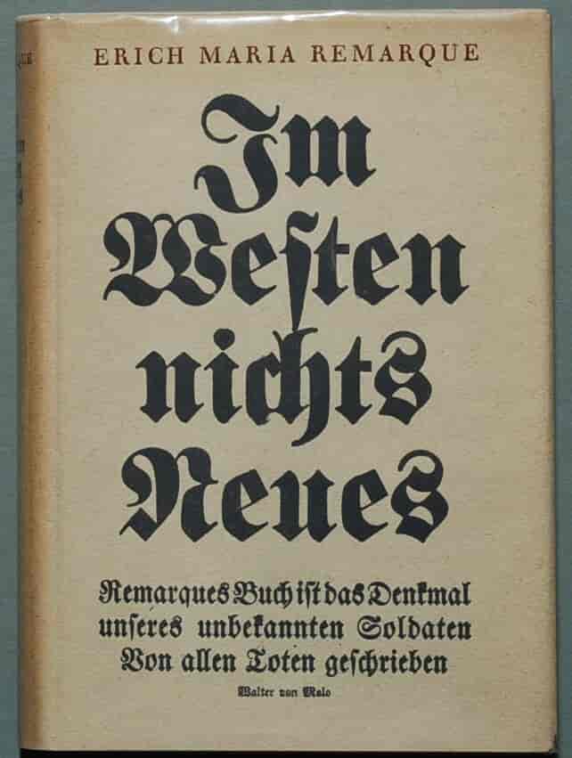 Bokomslaget på førsteutgaven av "Im Westen nichts Neues" (1929)