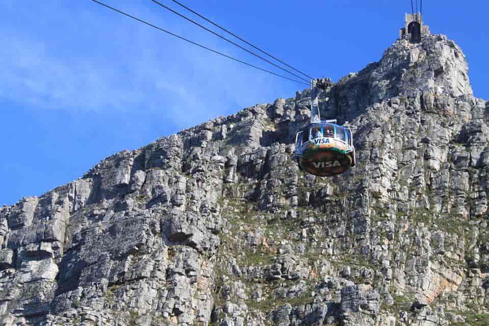 Taubane til toppen av Table Mountain.