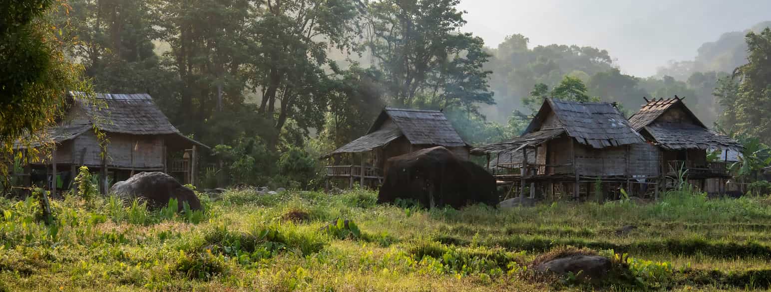 Khmu-landsby i Nord-Laos