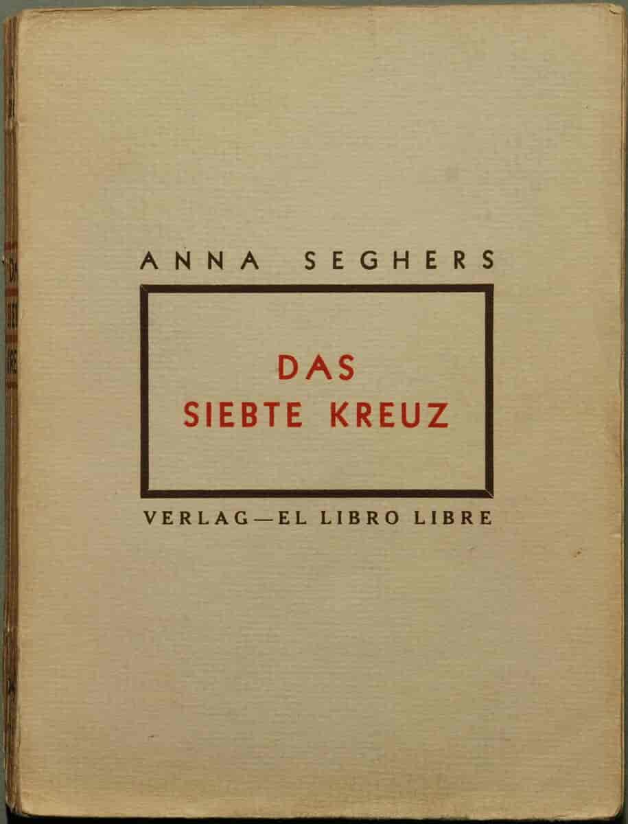 Omslaget til den tyske førsteutgaven av "Das siebte Kreuz" 