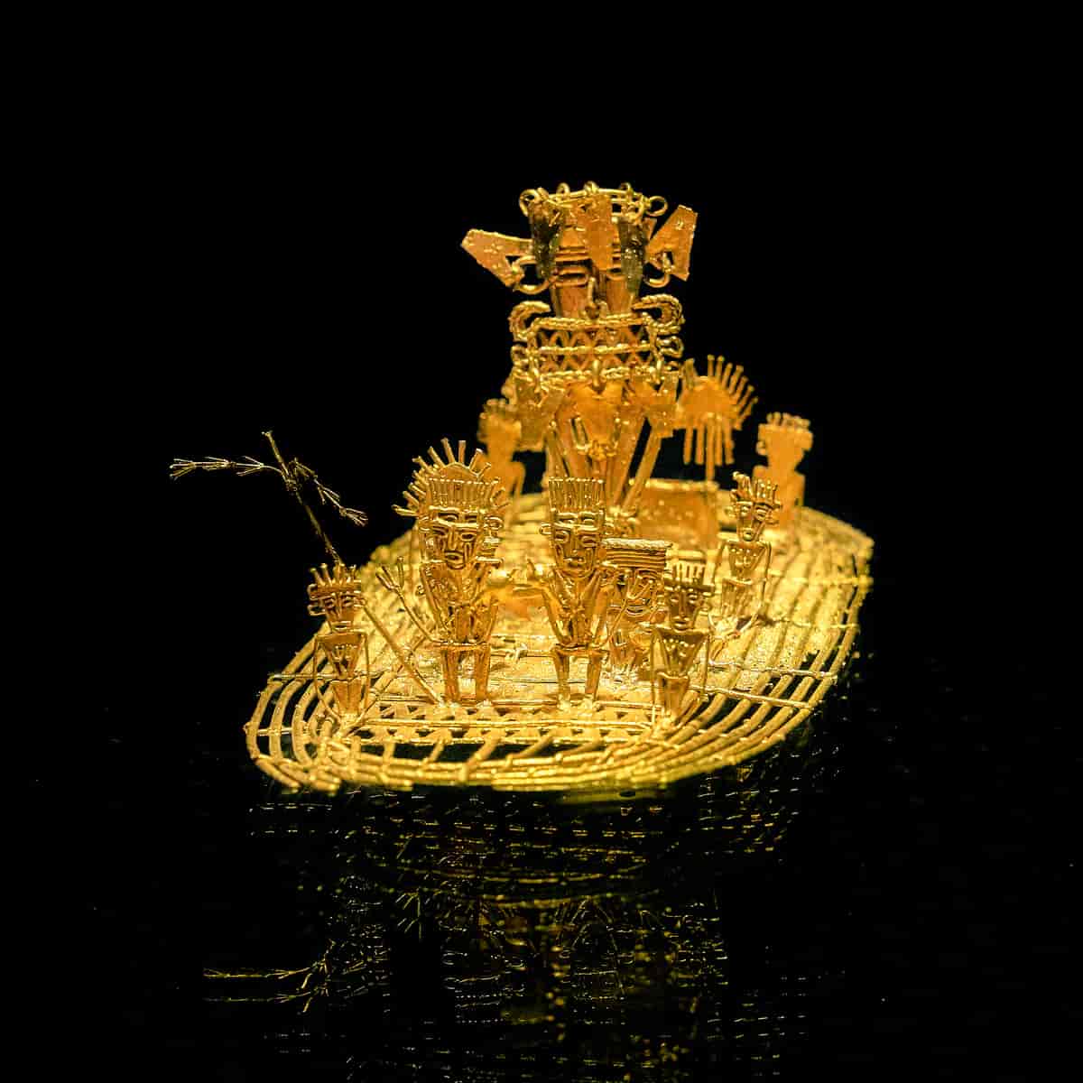Miniatyr i gull av Muisca-herskeren. 