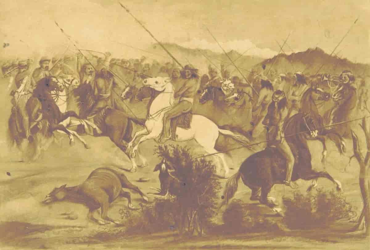 Slagscene fra Chiles erobring av mapuchenes land. 